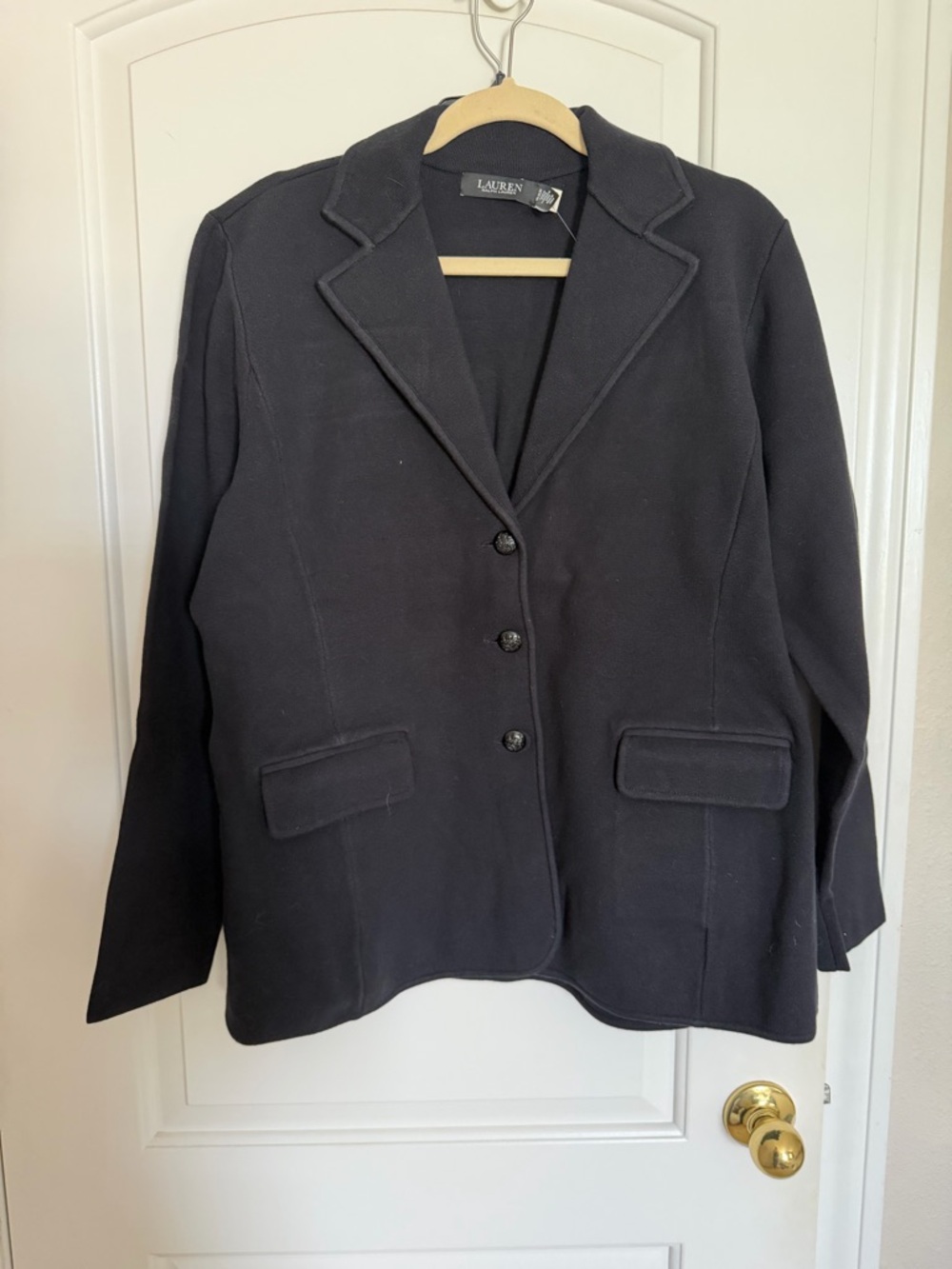 NWT Ralph Lauren black XL cotton blend sweater blazer jacket cardigan